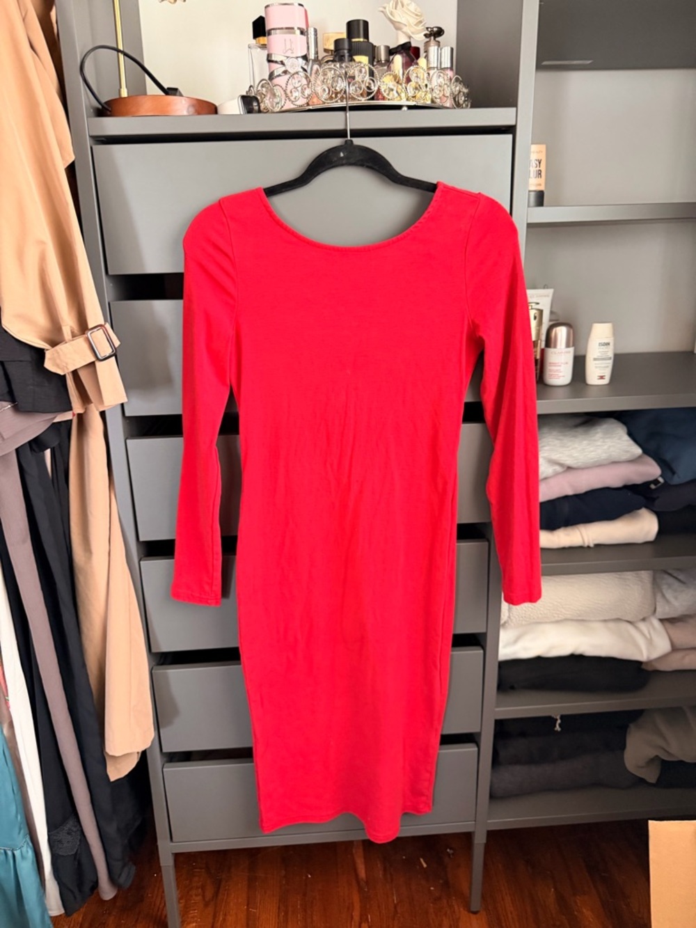 Red Long Sleeve Sheath Dress - Classic Women’s Dress